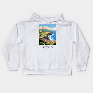 A Pop Art Travel Print of Azores - Portugal Kids Hoodie